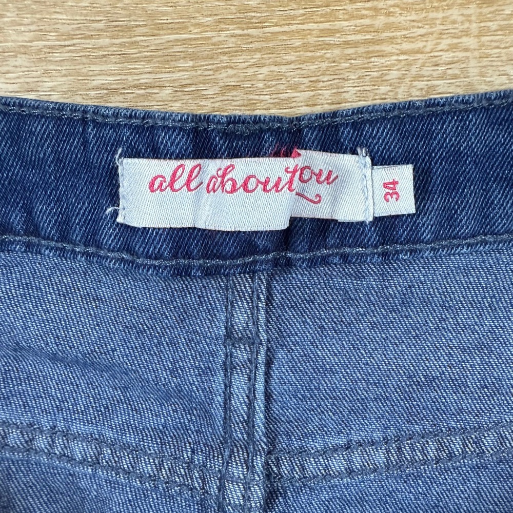All About You Denim Skirt Button Front Pockets Pencil Casual Chic Size 34 - Picture 2 of 7